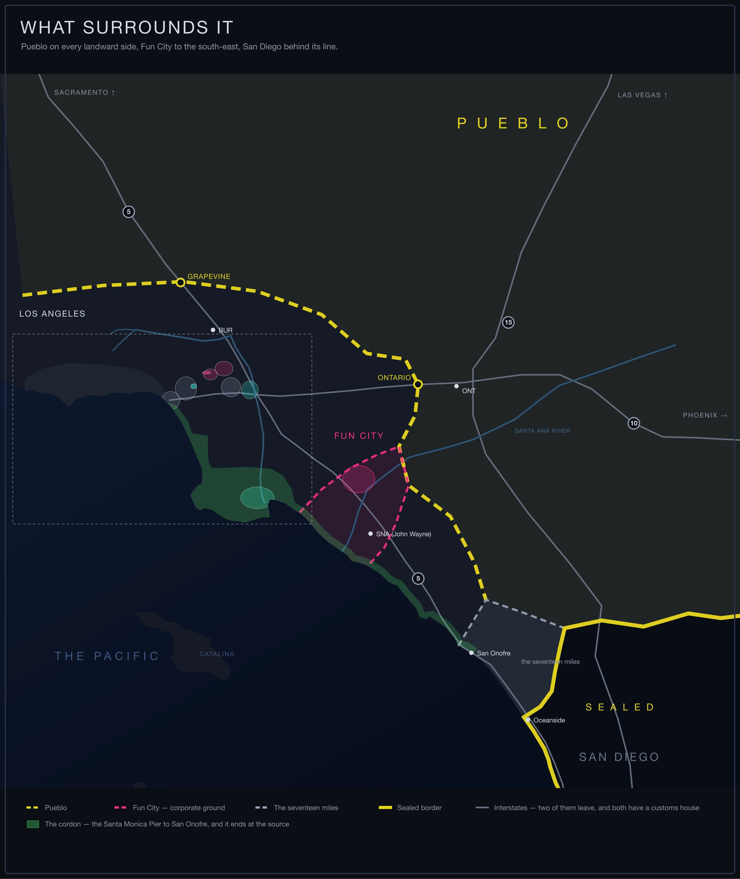 What surrounds Los Angeles